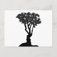 Tree Faces Optical Illusion Concept