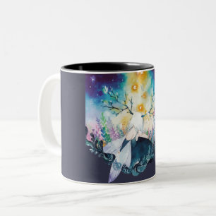 Tree Fairy Digital Art Zweifarbige Tasse