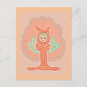 Tree Fairy Dreamland Dot Painting Postkarte