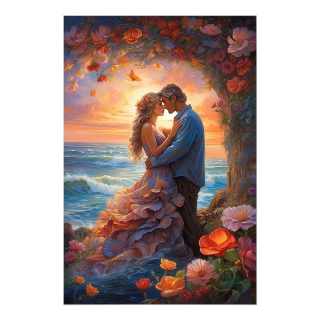 *~* Tree Fantasy Romantische AP51 Ocean Waves Fotodruck (Vorne)
