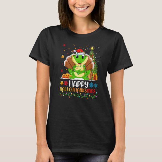 Tree Frog Animal Happy Tree Frog Hellothanksmas T-Shirt (Vorderseite)