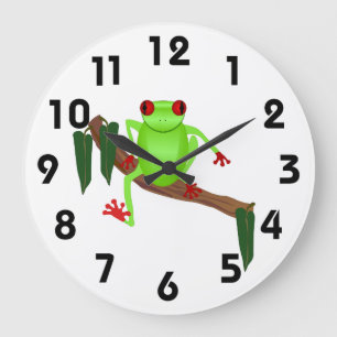 Tree Frog Clock Große Wanduhr