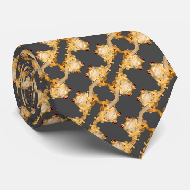 Tree Frog Neck Tie Krawatte (Gerollt)