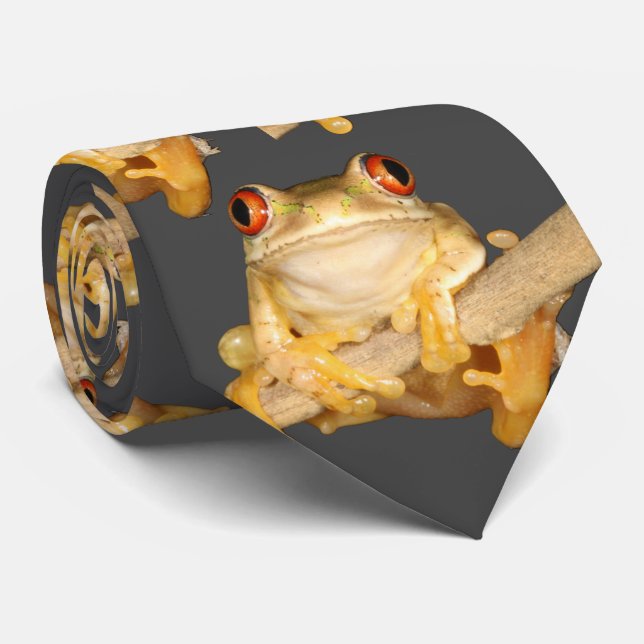 Tree Frog Neck Tie Krawatte (Gerollt)