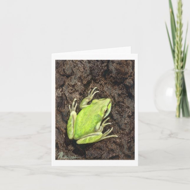Tree Frog Note Card - "Envy Green" Karte (Vorderseite)