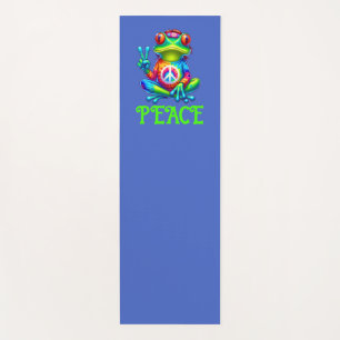 Tree Frog Peace Sign Gefärbte Krawatte Shirt, Yoga Yogamatte