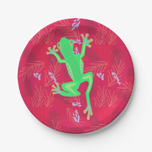 Tree Frog Rainforest Pappteller (Vorderseite)