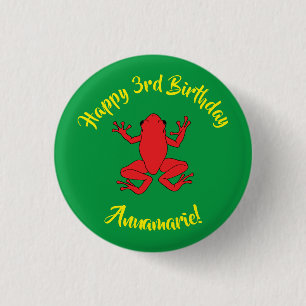 Tree Frogs Kindergeburtstag Niedlich Button
