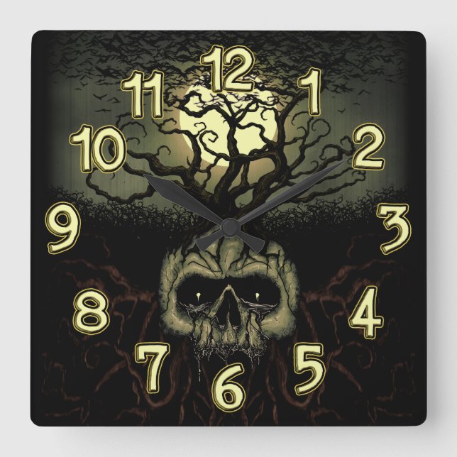 Tree God Quadratische Wanduhr (Vorderseite)