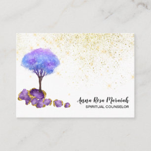*~* Tree Gold Glitzer Amethyst Magical Jewels Visitenkarte