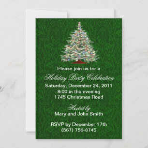 Tree Green Holiday Party Einladungen
