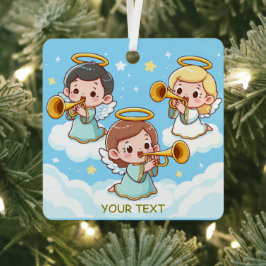 Tree Guardian Angels spielend Trompeten Ornament Aus Metall