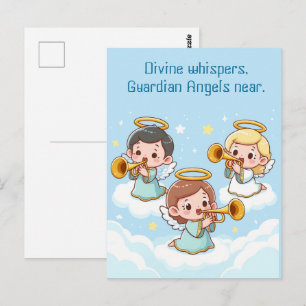 Tree Guardian Angels spielend Trompeten Postkarte