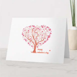 Tree Heart Happy Valentine Day Card Karte