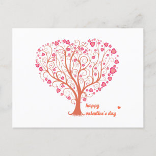Tree Heart Happy Valentine Day Postkarte