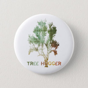 Tree Hugger Earth Day Button