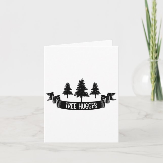 Tree Hugger Earth Day Karte (Vorderseite)