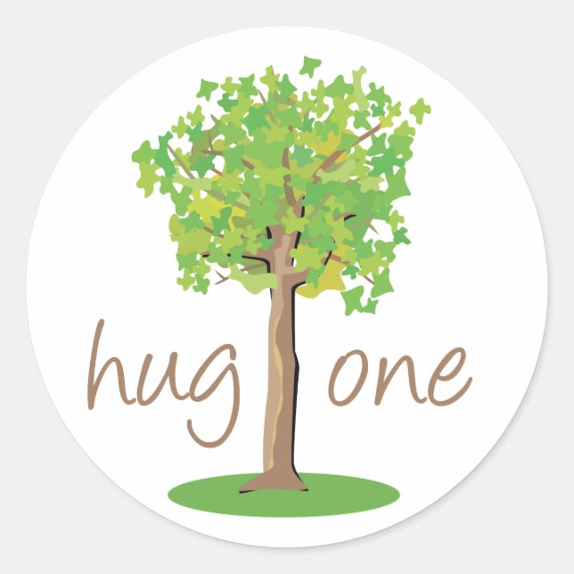 Tree Hugger Runder Aufkleber (Vorderseite)