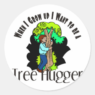 Tree Hugger Runder Aufkleber