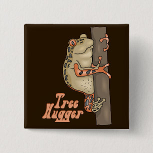 Tree Hugger Tree Frog Button