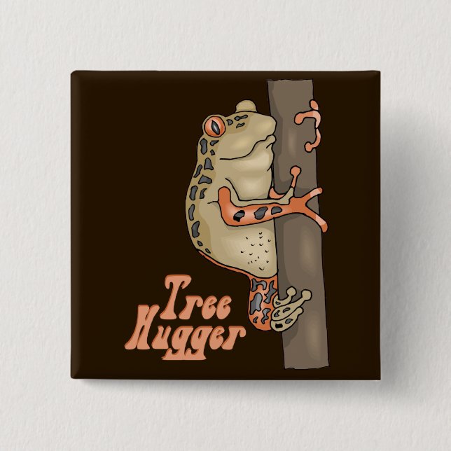 Tree Hugger Tree Frog Button (Vorderseite)