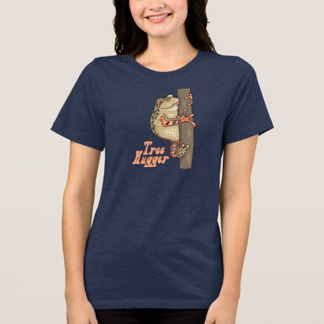 Tree Hugger Tree Frog Tri-Blend Shirt (Vorderseite)