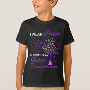 Tree I trage Lila Gedächtnis an Schwester Überdosi T-Shirt