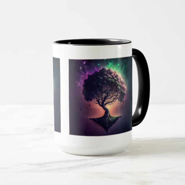 Tree in Space Combo Tasse, 15 oz Tasse (VorderseiteRechts)