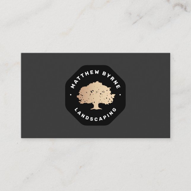 Tree Landscaper Landscaping Emblem Black Visitenkarte (Vorderseite)