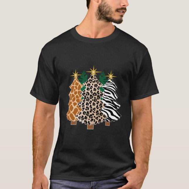 Tree Leopard Zebra Giraffe Print Geschenke Frauen  T-Shirt (Vorderseite)