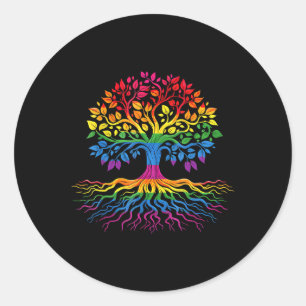 Tree Life Rainbow Lgbt Cooler Gay Pride Flag Allil Runder Aufkleber