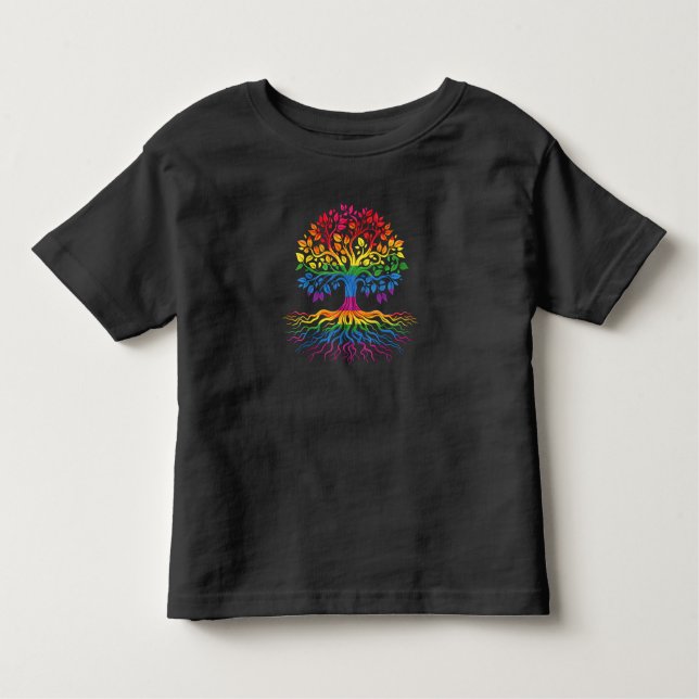 Tree Life Rainbow LGBT Flag Gay Pride Kleinkind T-shirt (Vorderseite)