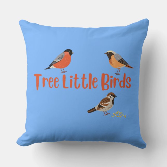 Tree Little Birds Kissen (Vorderseite)