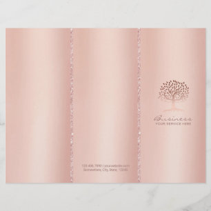 Tree Logo Rose Gold Tri-Fold Wellness-Center Salon