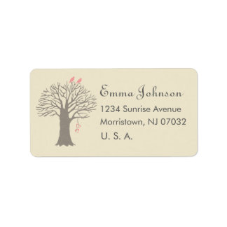 Tree Love Birds Custom Address Label Adressaufkleber