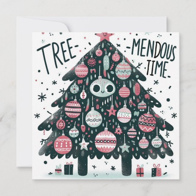 Tree-mendous Time Feiertagskarte (Vorderseite)