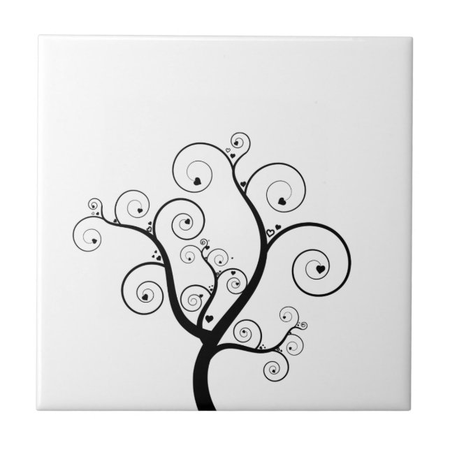 Tree mit Herzen Fliese (Vorderseite)