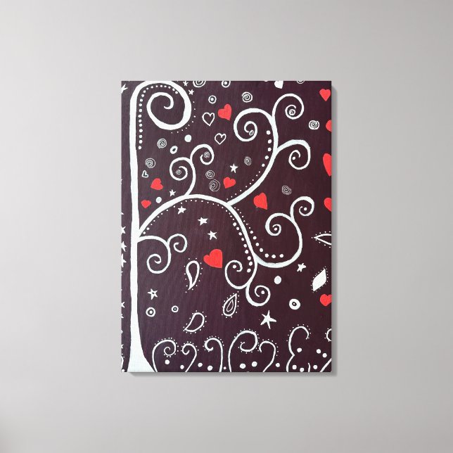 Tree mit Herzen von Michael Dooley Leinwanddruck (Vorderseite)