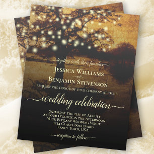 Tree mit Lights Rustic BUDGET Hochzeit einladen