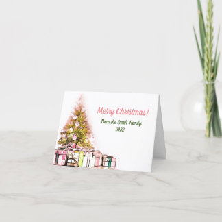 Tree mit Presents Christmas Card Dankeskarte