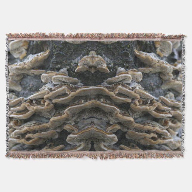 Tree Mushrooms Foto Throw Blanket Decke (Vorderseite)