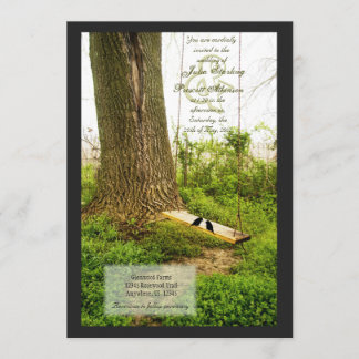 Tree n Swing Country Wedding Einladungen mit Vögel