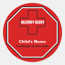 Tree Nuts Allergy Medical Alert Custom ml Aufklebe Runder Aufkleber