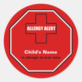 Tree Nuts Allergy Medical Alert Custom Std Sticker