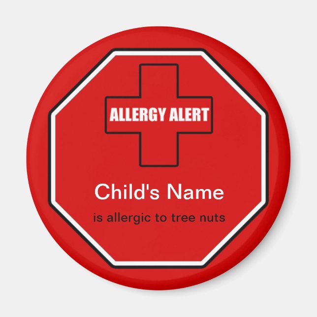 Tree Nuts Allergy Medical Allergy Alert Magnet (Vorne)