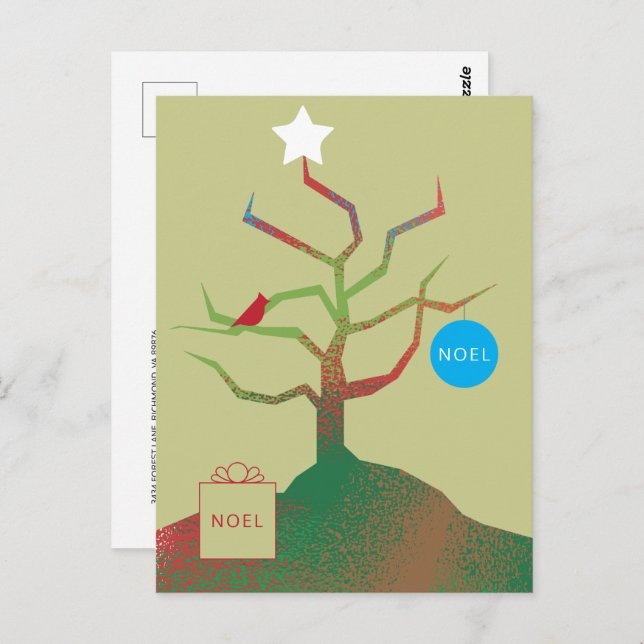 Tree of Art Christmas Card Postkarte (Vorne/Hinten)