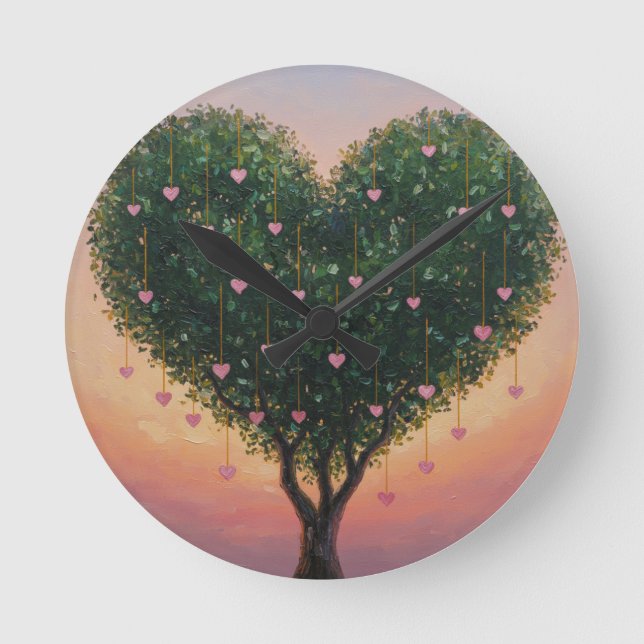 Tree of Hearts clock Runde Wanduhr (Vorderseite)