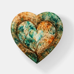Tree of Hearts Glass Paperweight Briefbeschwerer