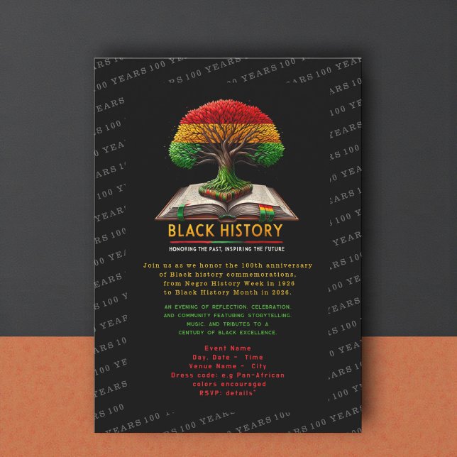 Tree of Knowledge Black History 100 years Einladung (Von Creator hochgeladen)