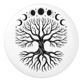 Tree of Life and Moon Cycles Keramikknauf